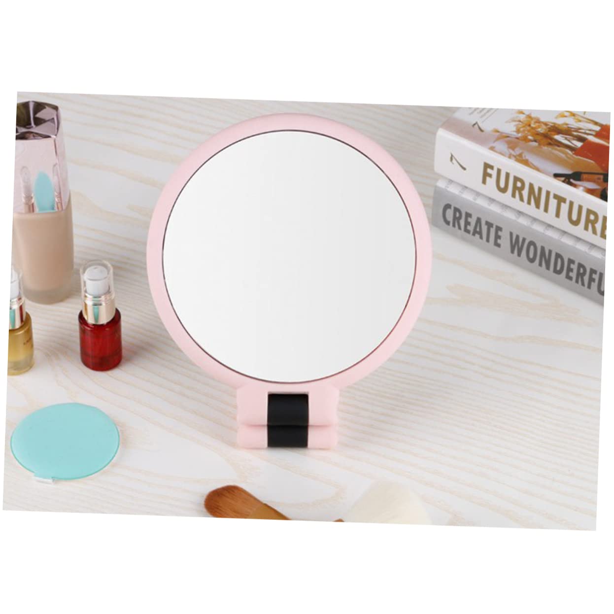 Инструмент для макияжа Angoily 3x увеличительное высокое разрешение зеркало дорожное зеркало безопасности зеркало двустороннее зеркало увеличительное очки для чтения мини настольное портативное зеркало, фото №7