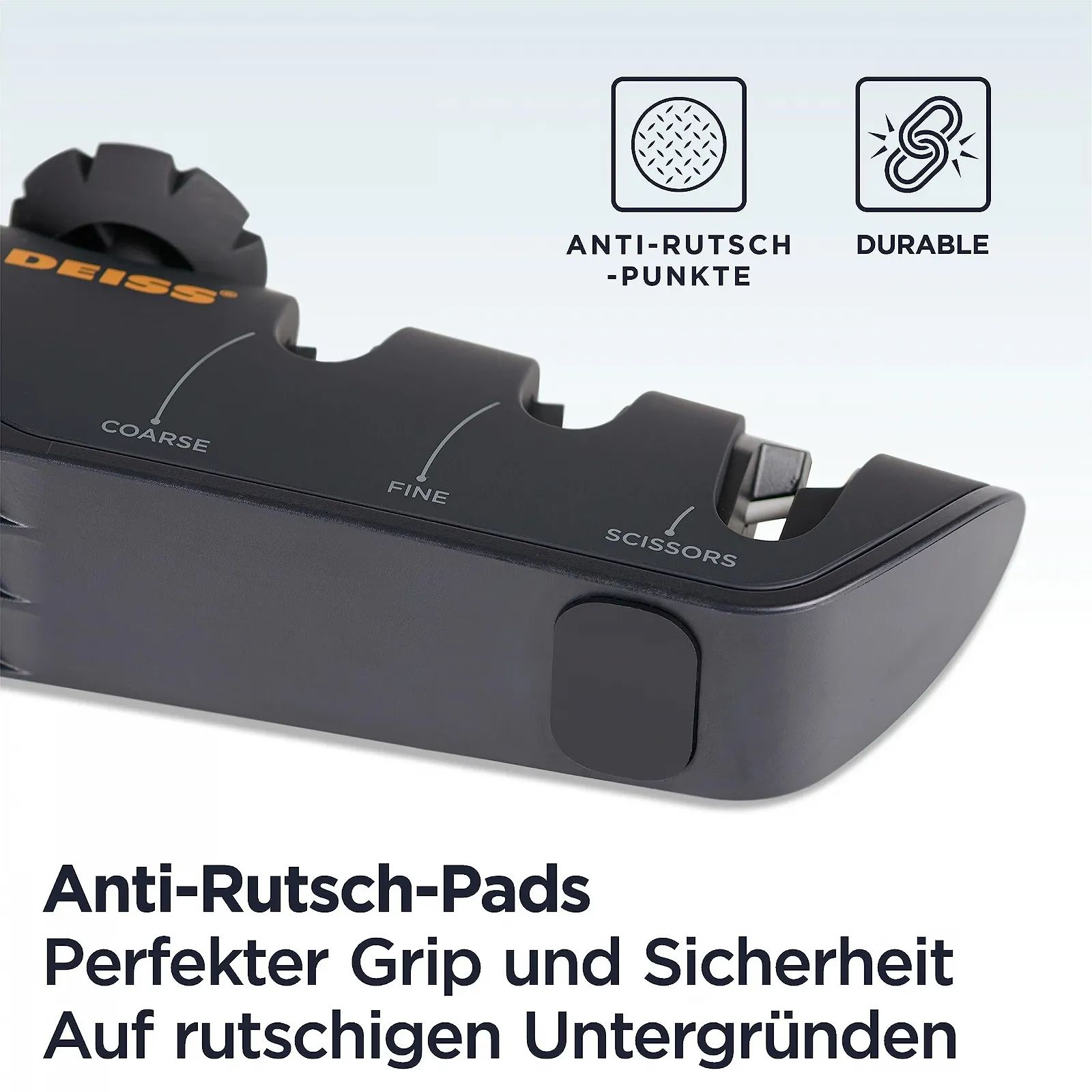 Точилка для ножів Deiss PRO ручна з регульованим кутом 3-етапна чорна, фото №8