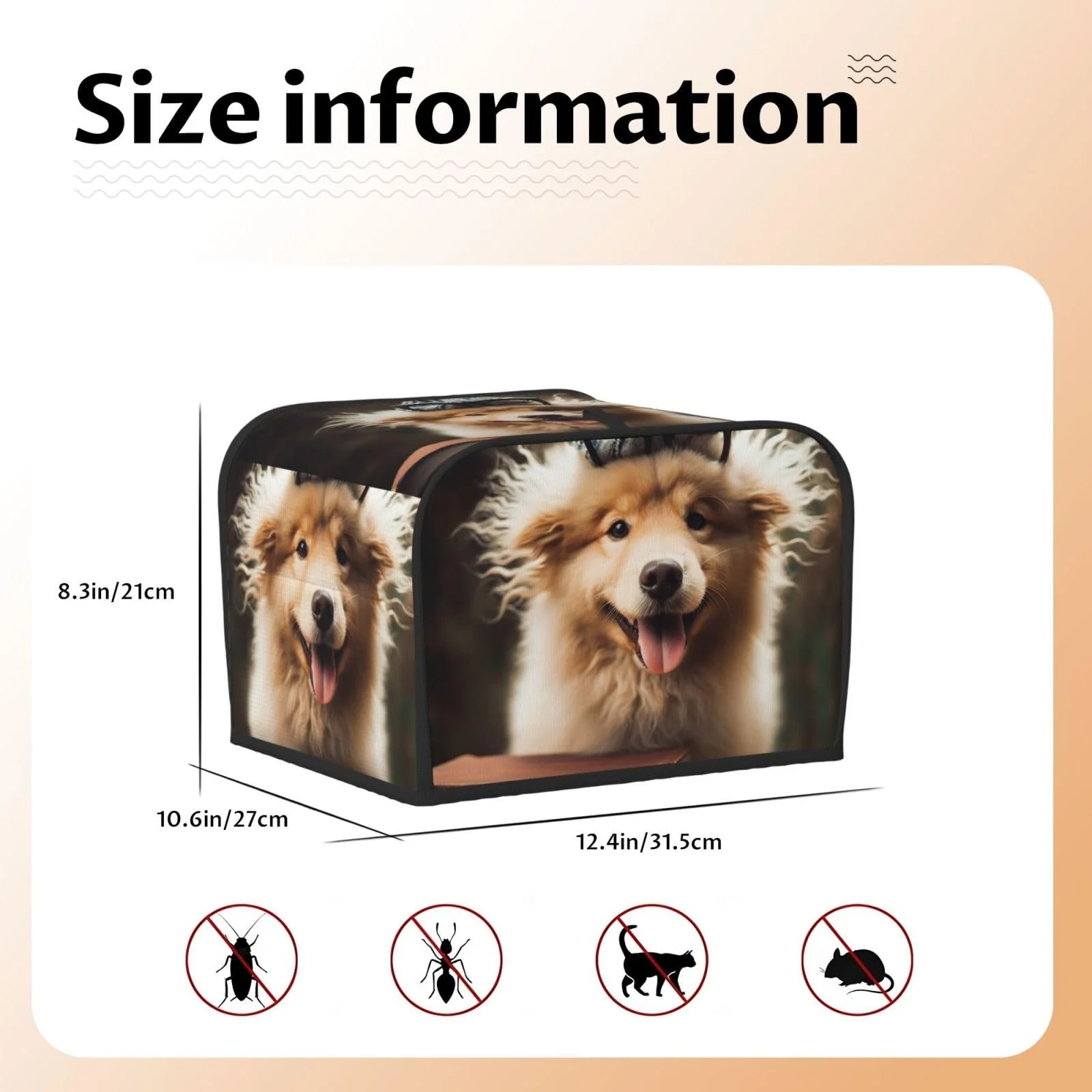 Чохол для тостера на 4 скибки з двома кишенями, фото №2 Чохол для тостера на 4 скибки з двома кишенями, фото №2