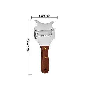Слайсер Gourmebel для трюфелів з нержавіючої сталі з дерев'яною ручкою synthetic.ua - Фото 1
