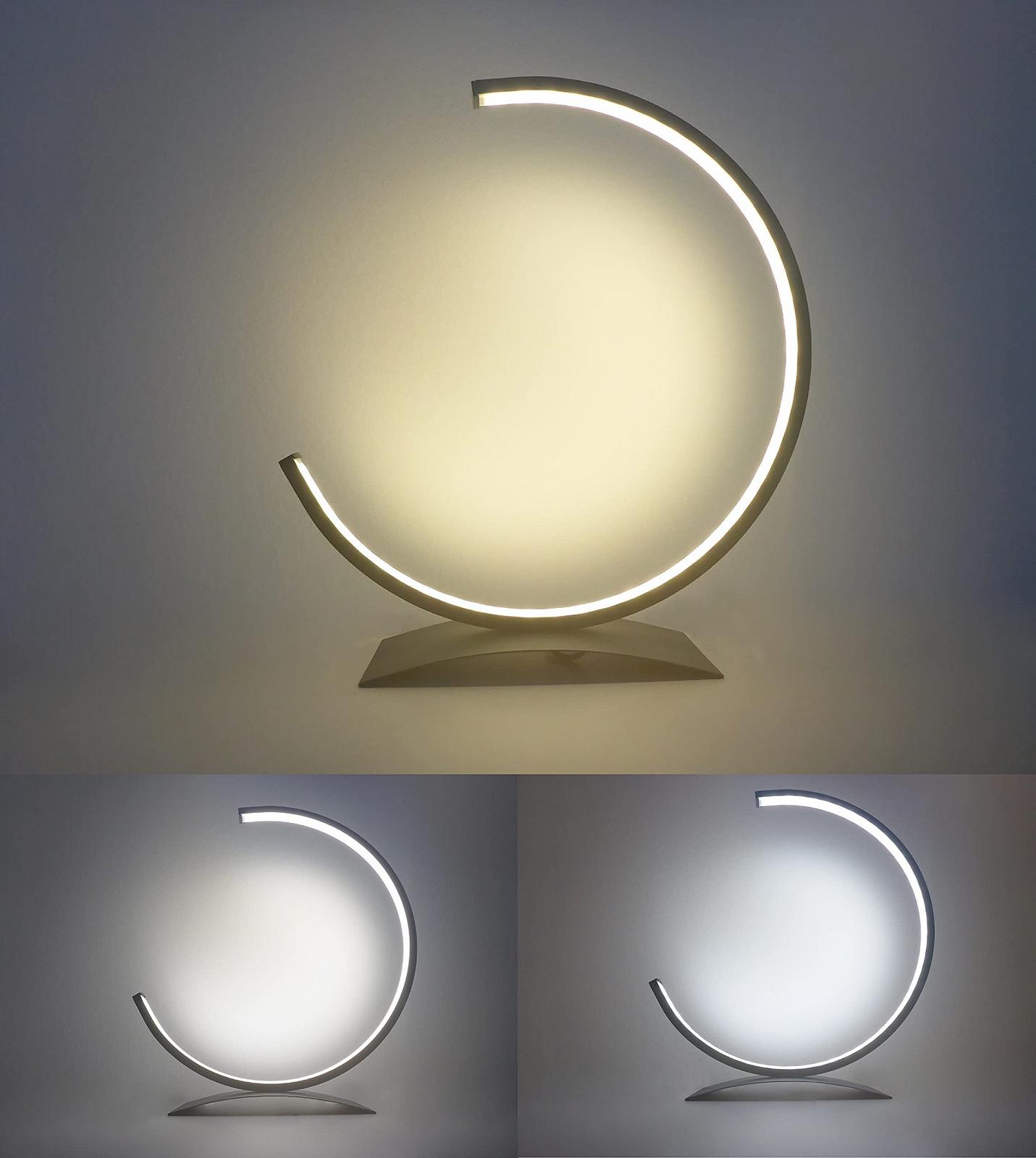 Настільна лампа Trango Moonlight 2019-03S з регулюванням яскравості та кольору CCT 3000K-6500K, LED 12.5 Вт матовий нікель/хром, фото №1