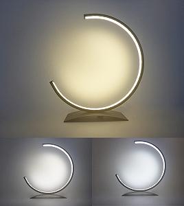 Настільна лампа Trango Moonlight 2019-03S з регулюванням яскравості та кольору CCT 3000K-6500K, LED 12.5 Вт матовий нікель/хром - Фото 1