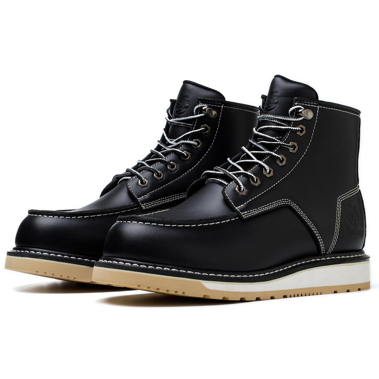 Ботинки Epochsaga Soft Moc Toe Водонепроницаемые Fashion Industiral&Construction Work 6 дюймов Коричневый/Черный, фото №3