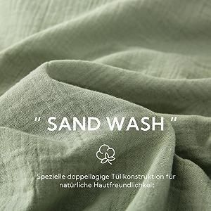 Постільна білизна Подвійний муслін SOULFUL 135 x 200 см Бавовна, Комплекти постільної білизни 1 Підодіяльник з 1 Наволочкою 80 x 80 см, Oeko-Tex, Лакрично-зелений з блискавкою synthetic.ua - Фото 1