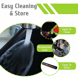 Килимок для духової шафи KitchenRaku Universal Teflon Oven Cooker Mat 32 x 50 см антипригарний Чорний 2 шт. synthetic.ua - Фото 1