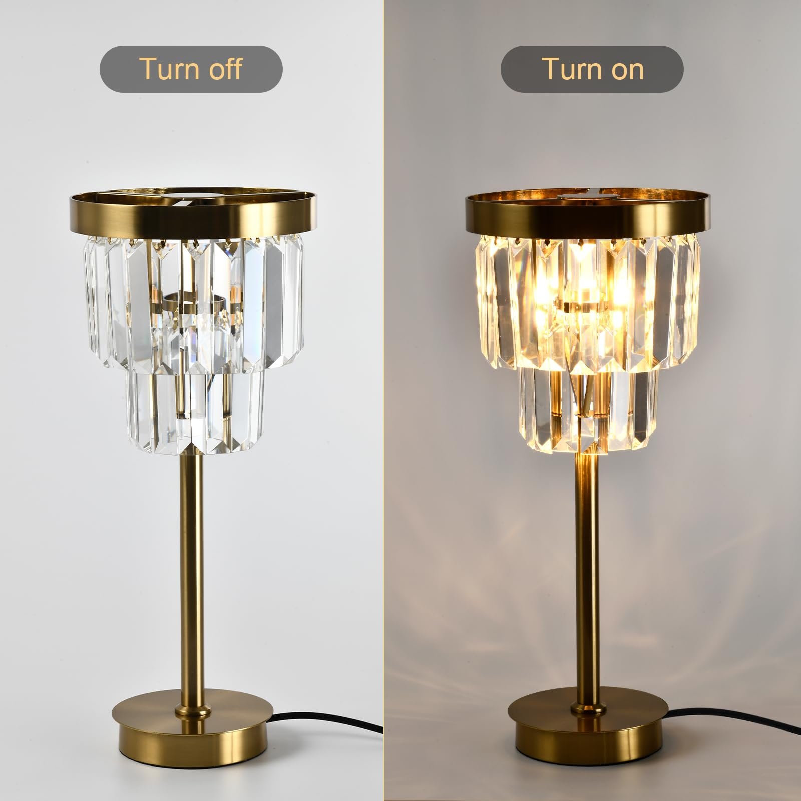 Настільна лампа LQWELL Modern Minimalist Crystal E14 Золотистий, фото №5