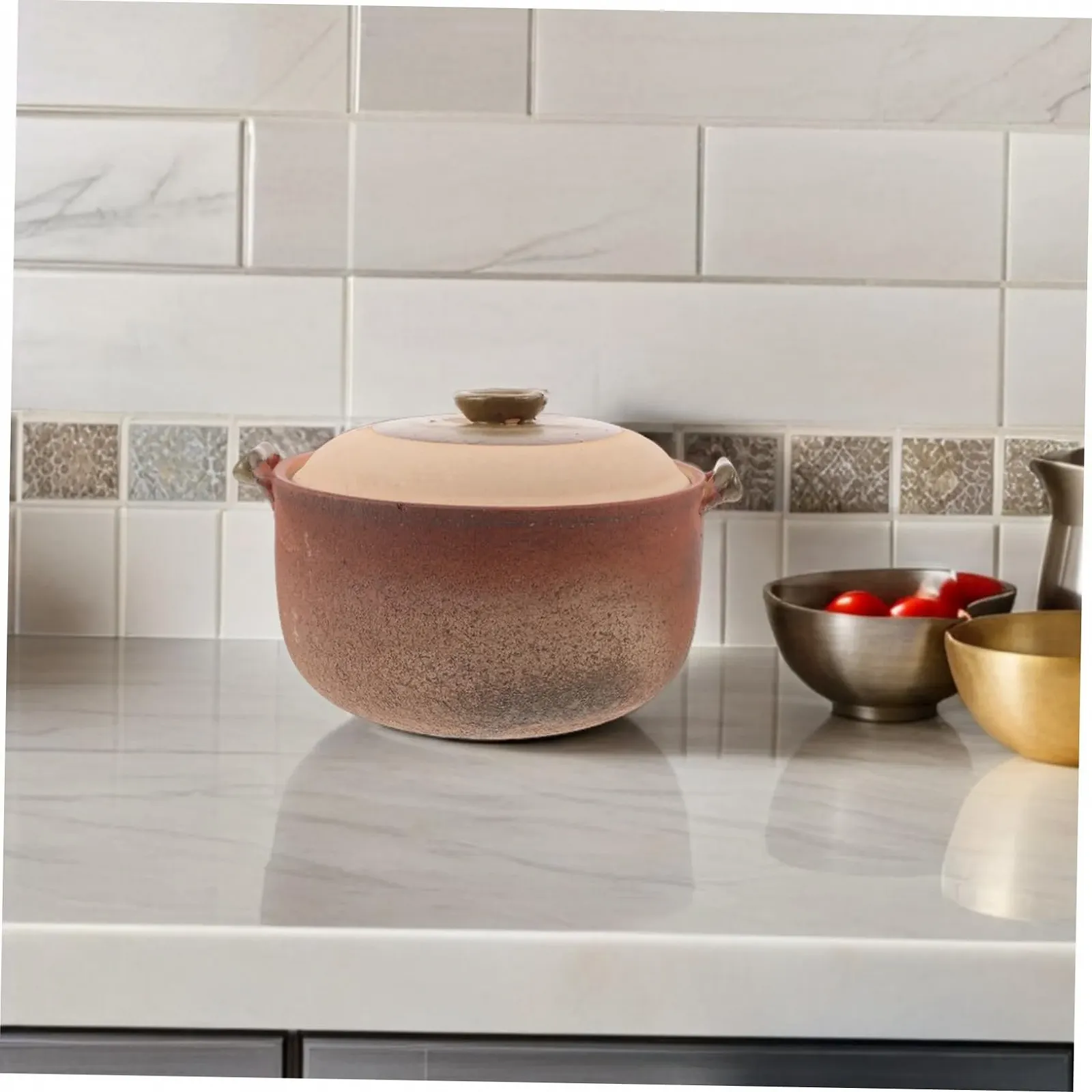 Кастрюля TIDTALEO Terracotta с ручкой глиняная, фото №6