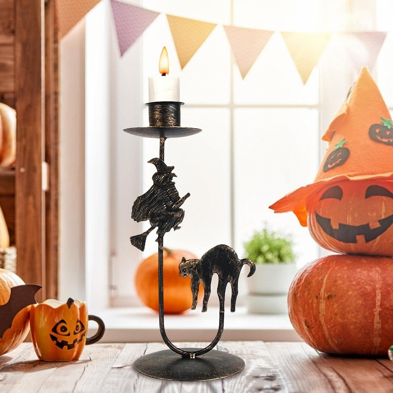 Подсвечник EUBEISAQI Skull Bat Retro Candle Holder для Хэллоуина Рождества столовая декорация, фото №3