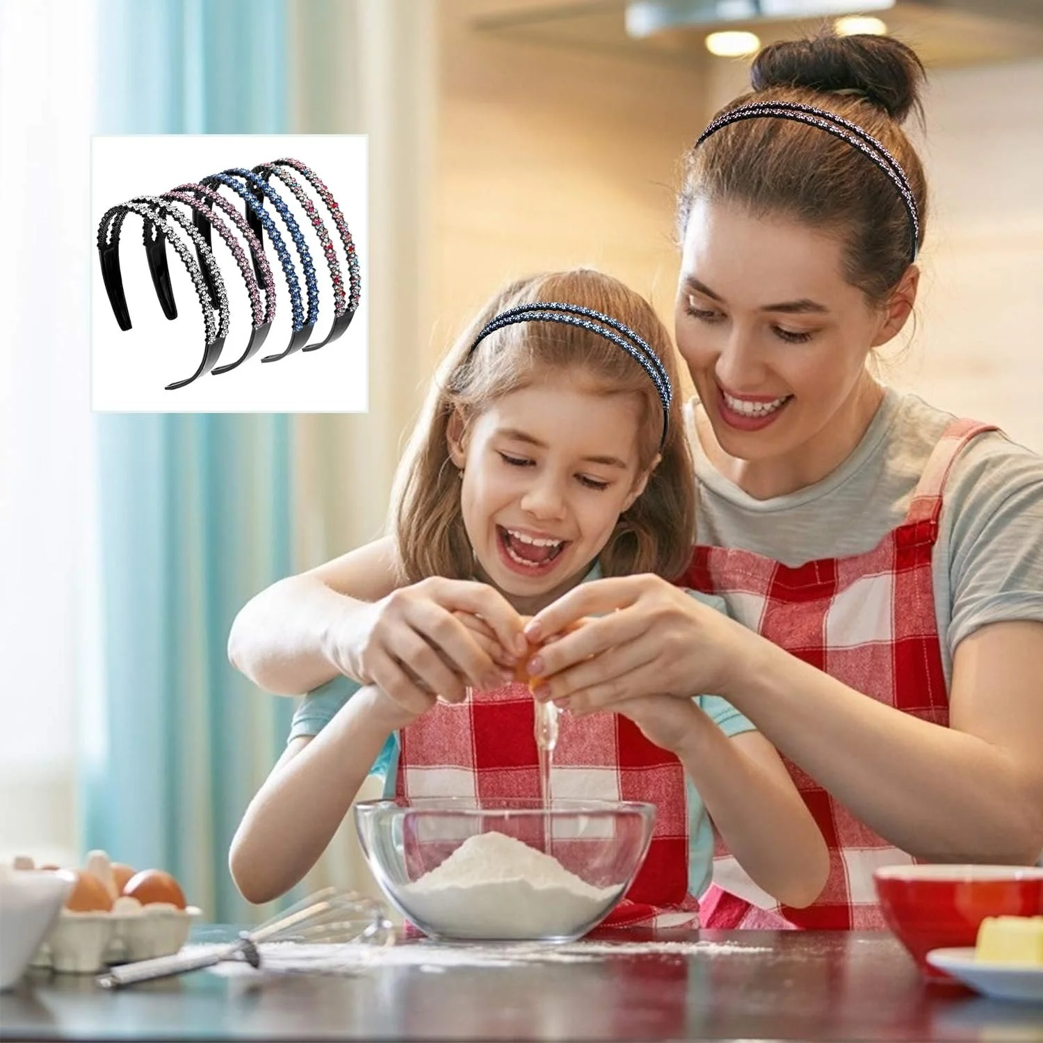 Обруч для волосся зі стразами Подвійний ряд, фото №4