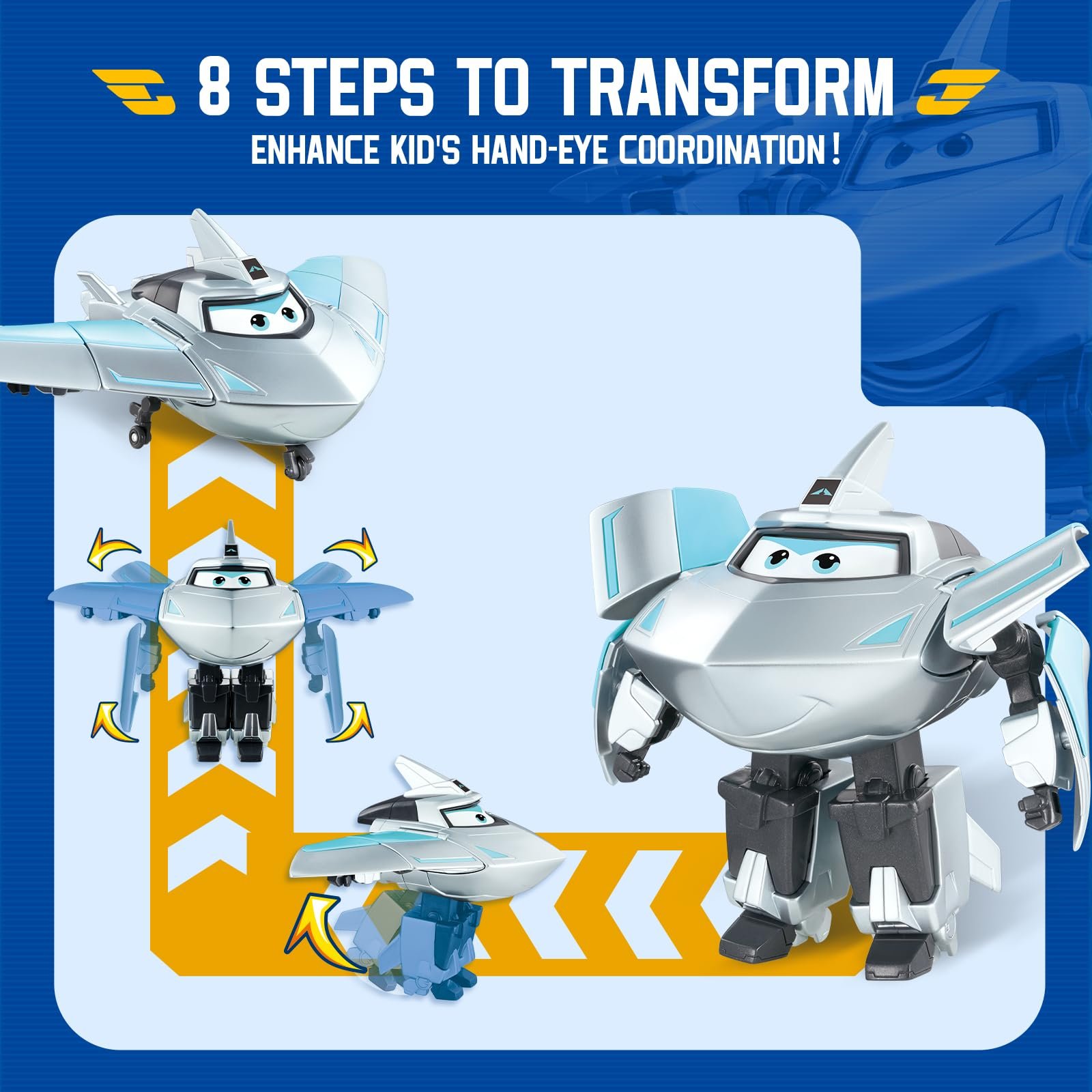 Самолет Super Wings Traver Серебристый, фото №3