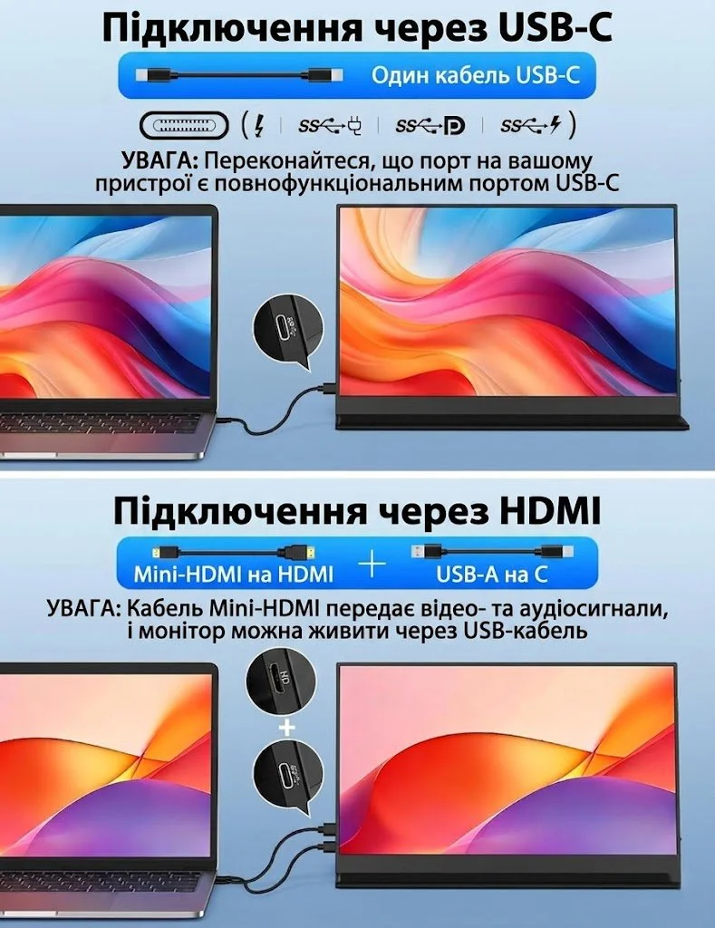 Монітор портативний 15.6" HONGO P156A06 Full HD IPS 60 Гц, фото №4