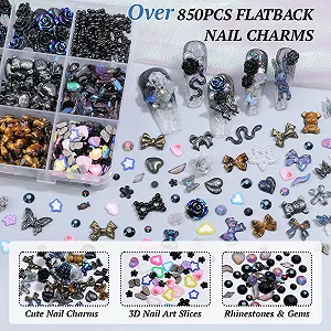 Набір для нігтів 3D Метелик Троянда Квітка Бантик Кролик Ведмідь 850 шт. зі Стразами synthetic.ua - Фото 1