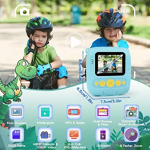 Дитяча фотокамера мгновенной печати 48MP Blue 32GB synthetic.ua - Фото 1