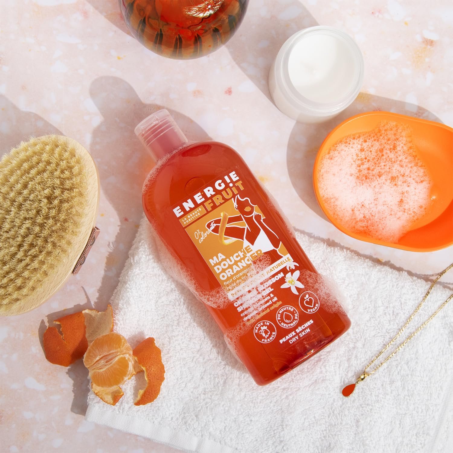 Гель для душа ENERGIE FRUIT pH Neutral Orange Blossom & Organic Linseed Oil 500 мл, фото №4