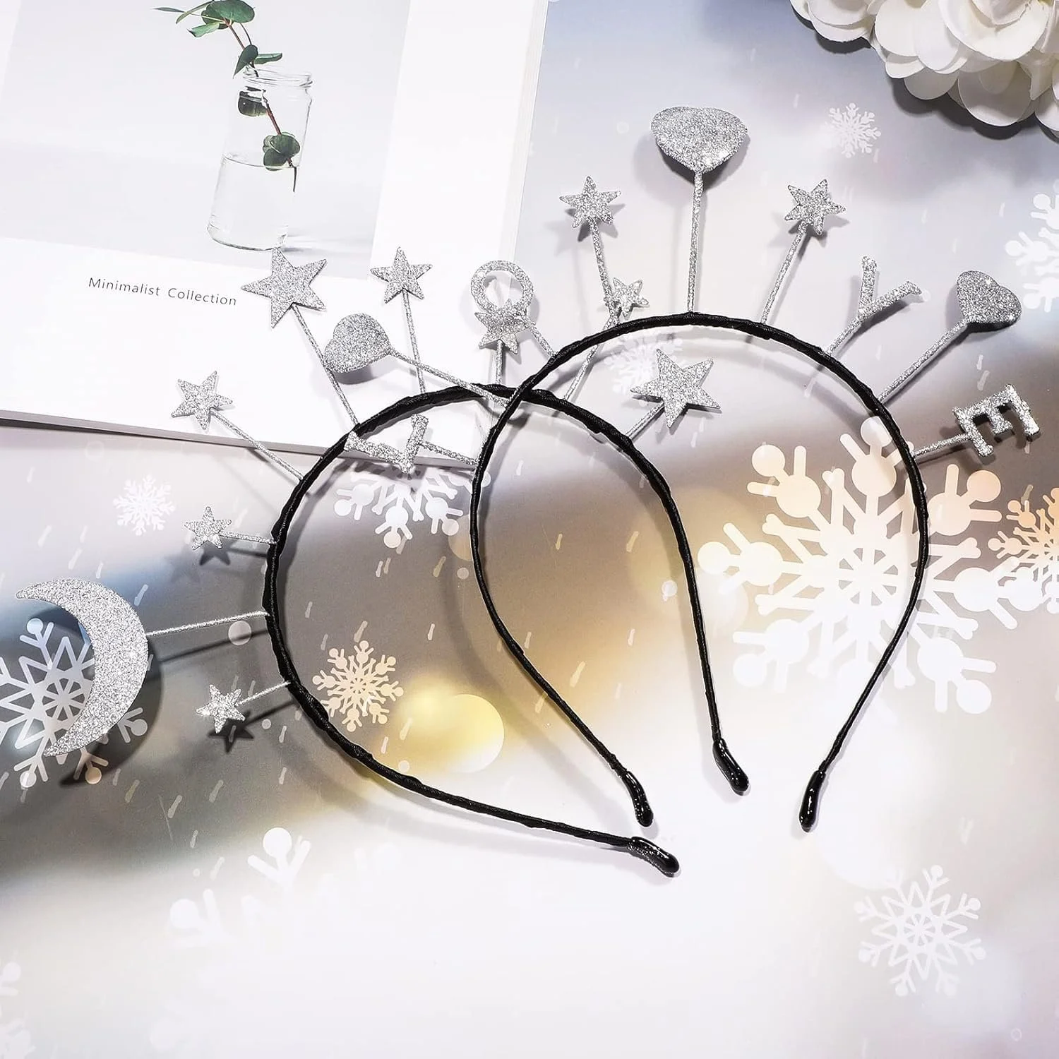 Жіночий обруч для волосся 2 шт Блискучий, фото №6