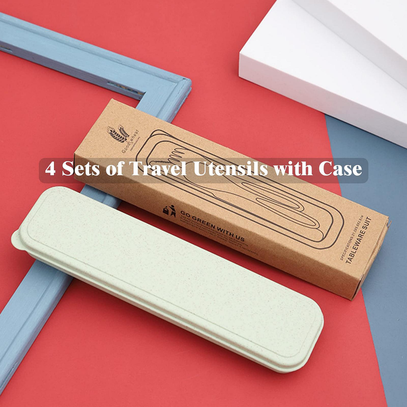 Комплект столових приборів UBRAVE Портативні пластикові набори 4 штуки, фото №6