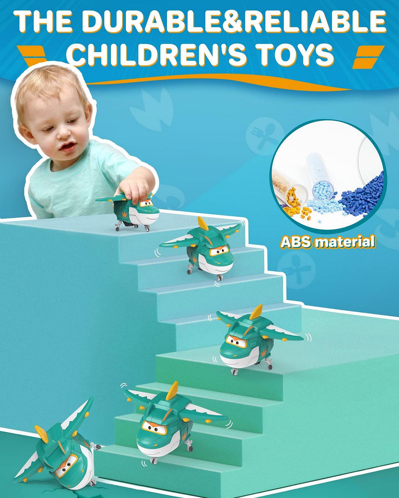 Трансформер Super Wings Tino Динозавр 12,7 см Зеленый, фото №7