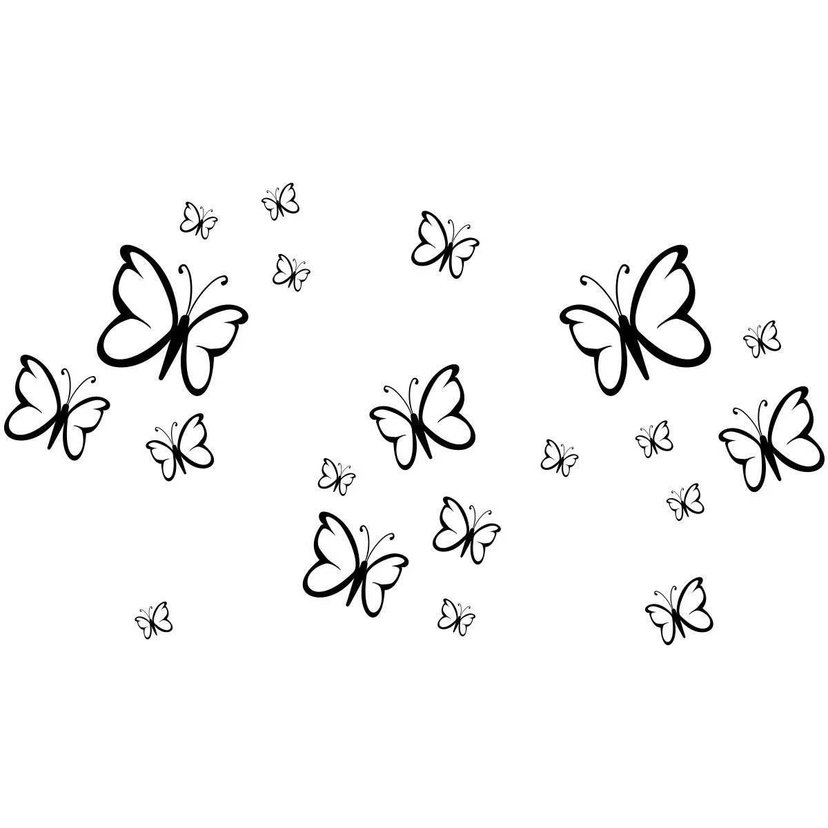 Наклейка на стену Wandkings Butterflies Набор 20 шт Черная, фото №3