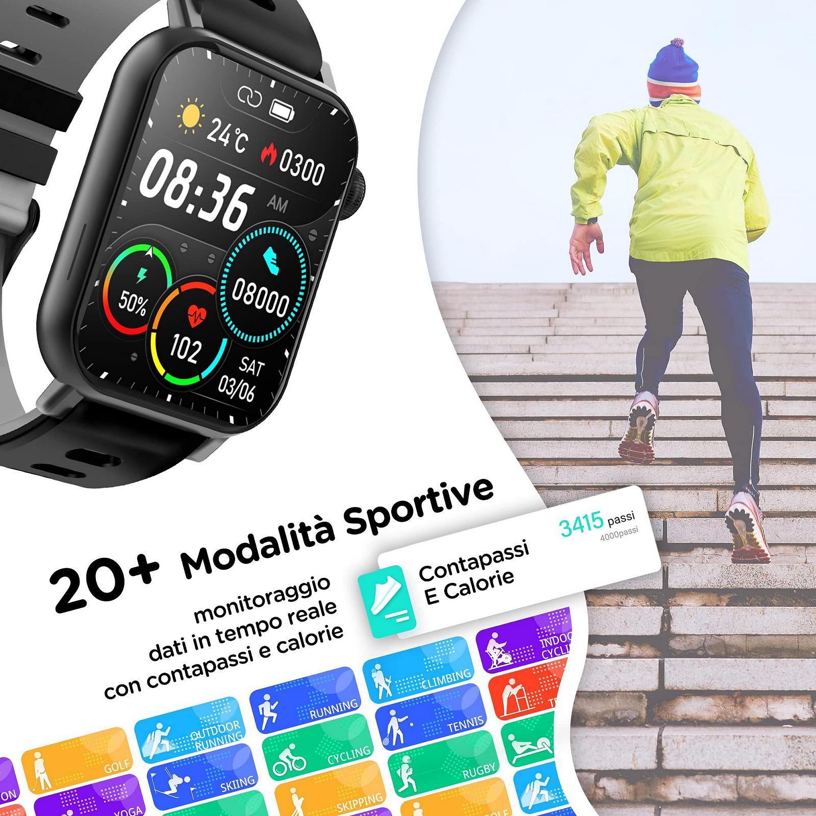 Smartwatch Atlantis SMARTIX З функцією Bluetooth-дзвінка, монітором серцевого ритму, монітором насичення (SPO2), монітором артеріального тиску, чорні, Normal, фото №6