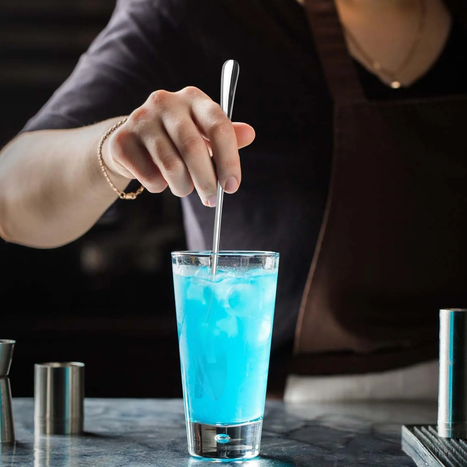 Ложка Довга з нержавіючої сталі для лате макіато 20 см, набір 12 штук, фото №5 Ложка Довга з нержавіючої сталі для лате макіато 20 см, набір 12 штук, фото №5