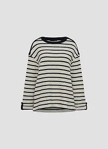 Свитшот LeComte В полоску Бежевый synthetic.ua - Фото 1