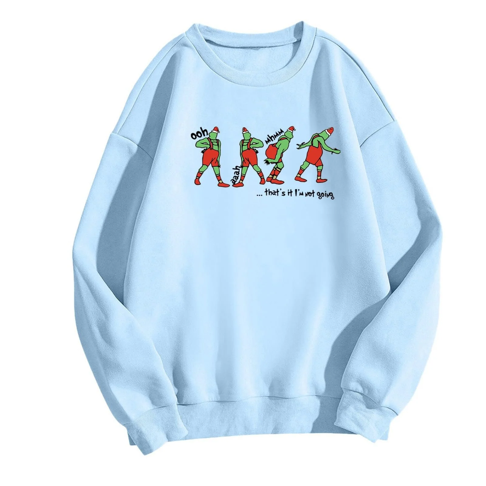 Рождественский свитер BHXUTK Женская толстовка с рождественским принтом елки, круглым вырезом, длинными рукавами, повседневный рождественский верх, смешной рождественский худи, рождественский джемпер, фото №3