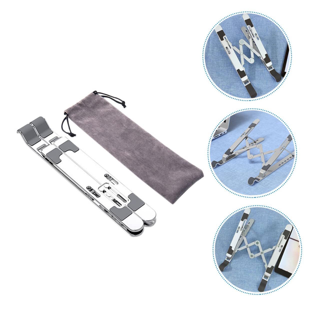 Підставка для ноутбука складана алюмінієва сплав Gatuida з регулюванням висоти та функцією охолодження, фото №7