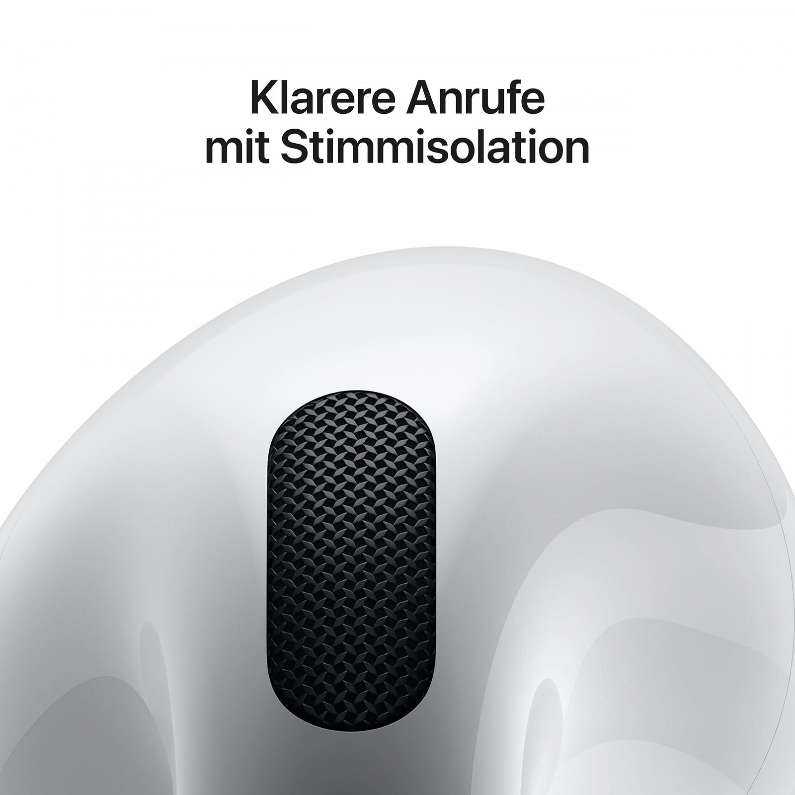 Наушники беспроводные Apple AirPods 4, Bluetooth, персонализированное 3D аудио, защита от пота и воды, зарядный футляр USB-C, чип H2, до 24 часов воспроизведения, фото №5