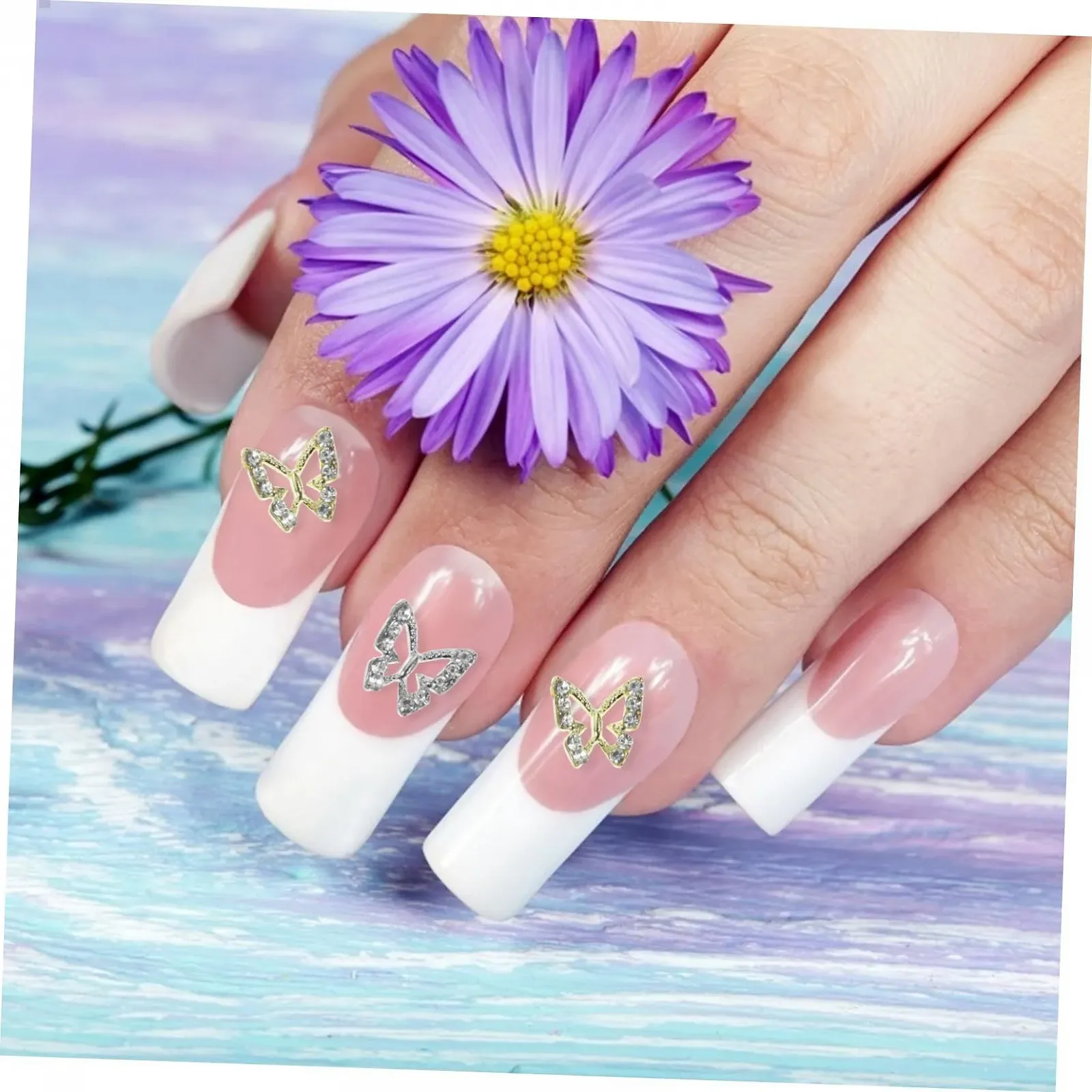 Украшения для ногтей Mikinona, 40 шт., накладные ногти, стразы для ногтей, подвески-бабочки, маленькие стразы для акриловых ногтей, сплав, фото №2