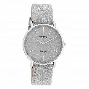 Женские аналоговые часы Oozoo Vintage Series UOC20200 Серебряный, кожаный ремешок, нержавеющая сталь - Фото 1