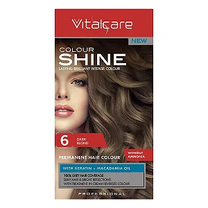Фарба для волосся Vitalcare Colour Shine без аміаку, з кератином, колір 6 Темний Блондин synthetic.ua - Фото 1