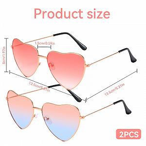 Окуляри у формі серця BinXiaoQin, 2 шт, рожеві synthetic.ua - Фото 1