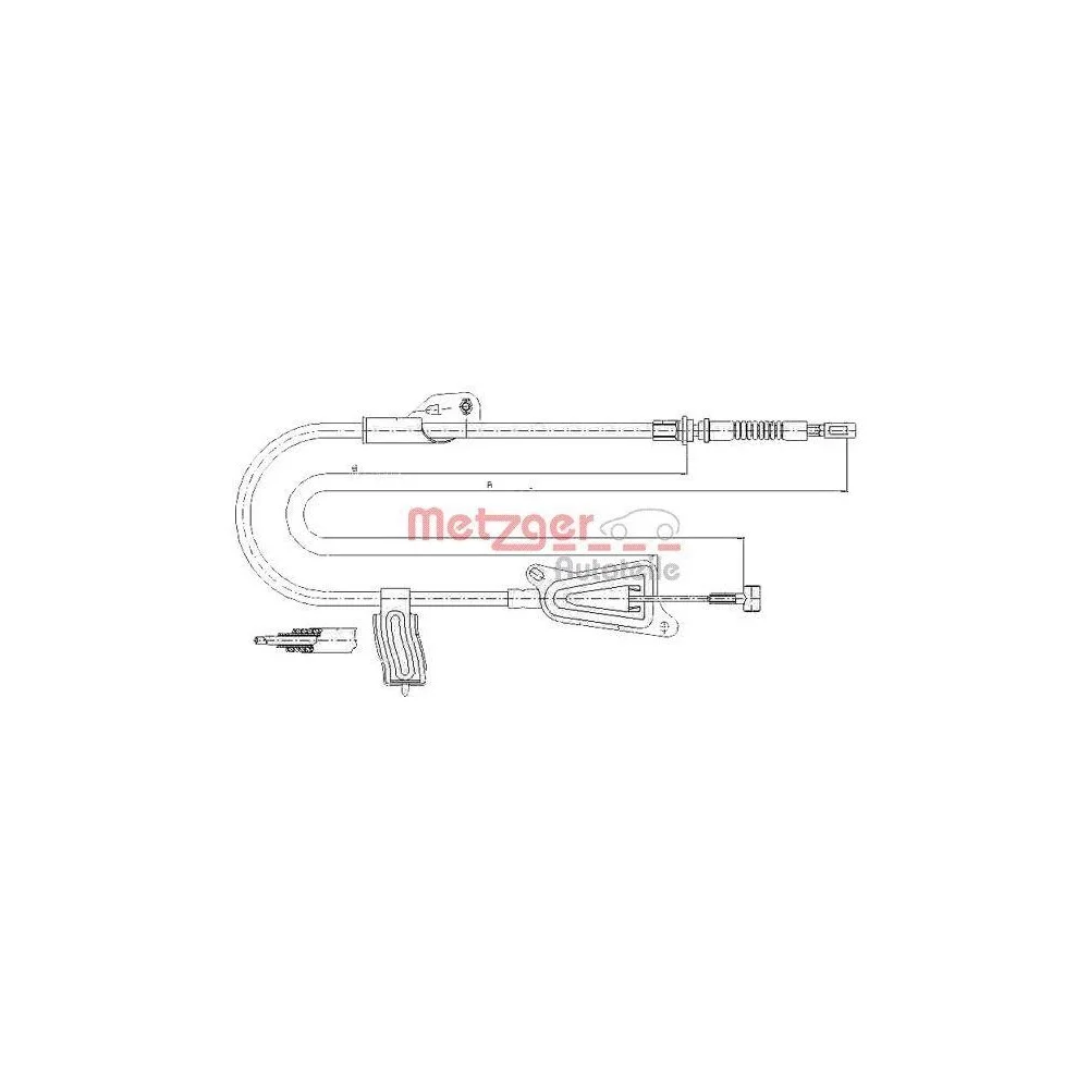 Трос стояночного тормоза METZGER 17.0124 для NISSAN задний левый, фото №1