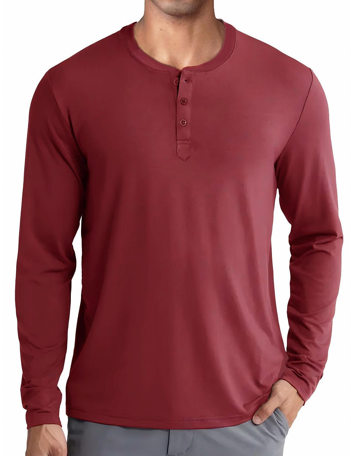 Сорочка Henley COOFANDY Чоловіча з довгими рукавами, базова, з ґудзиками, фото №1