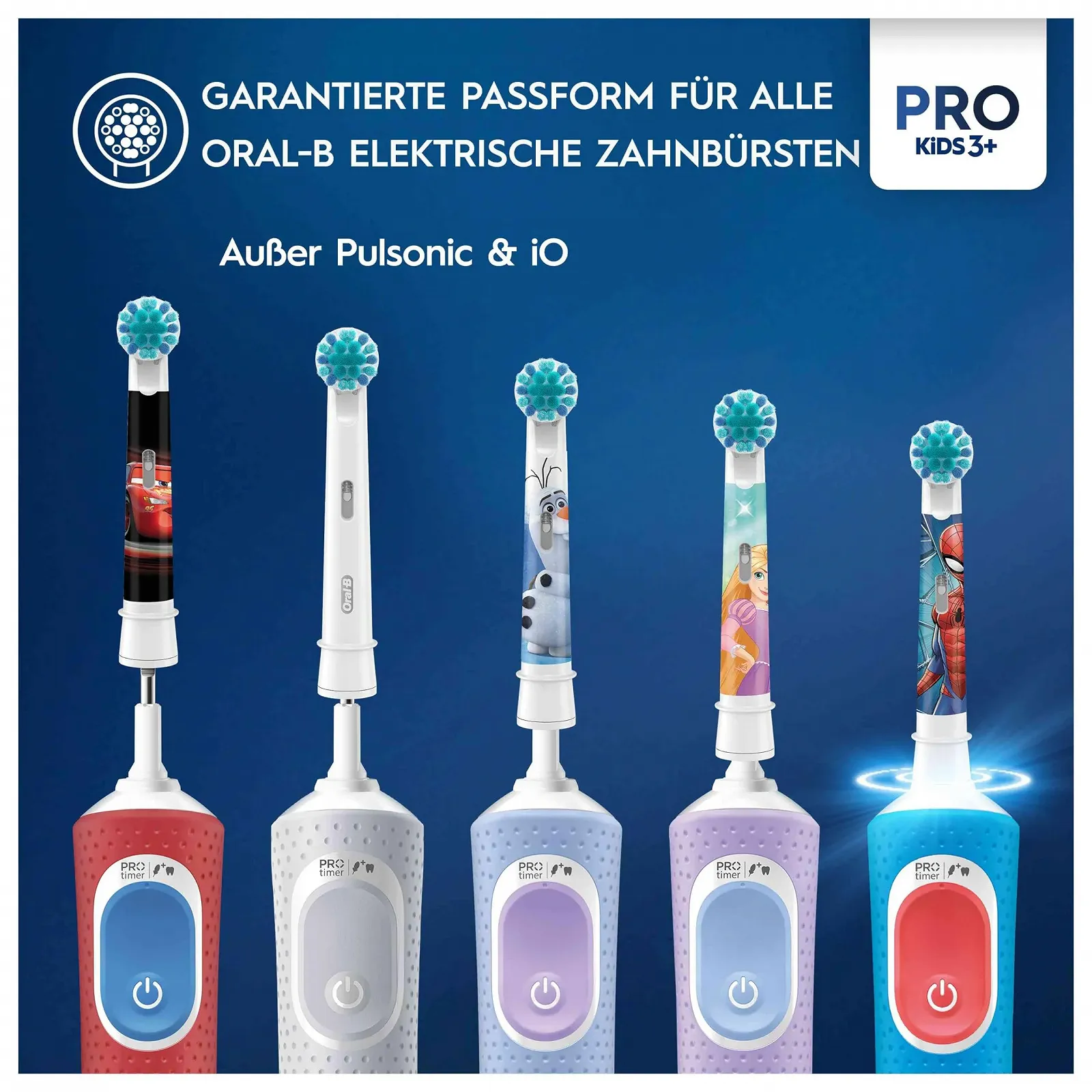 Насадки для електричної зубної щітки Oral-B Pro Kids Spiderman 4 шт Білі, фото №6