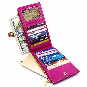 Кошелек Andoilt женский кожаный с RFID защитой, отделение для кредитных карт, на молнии, для мобильного телефона synthetic.ua - Фото 1