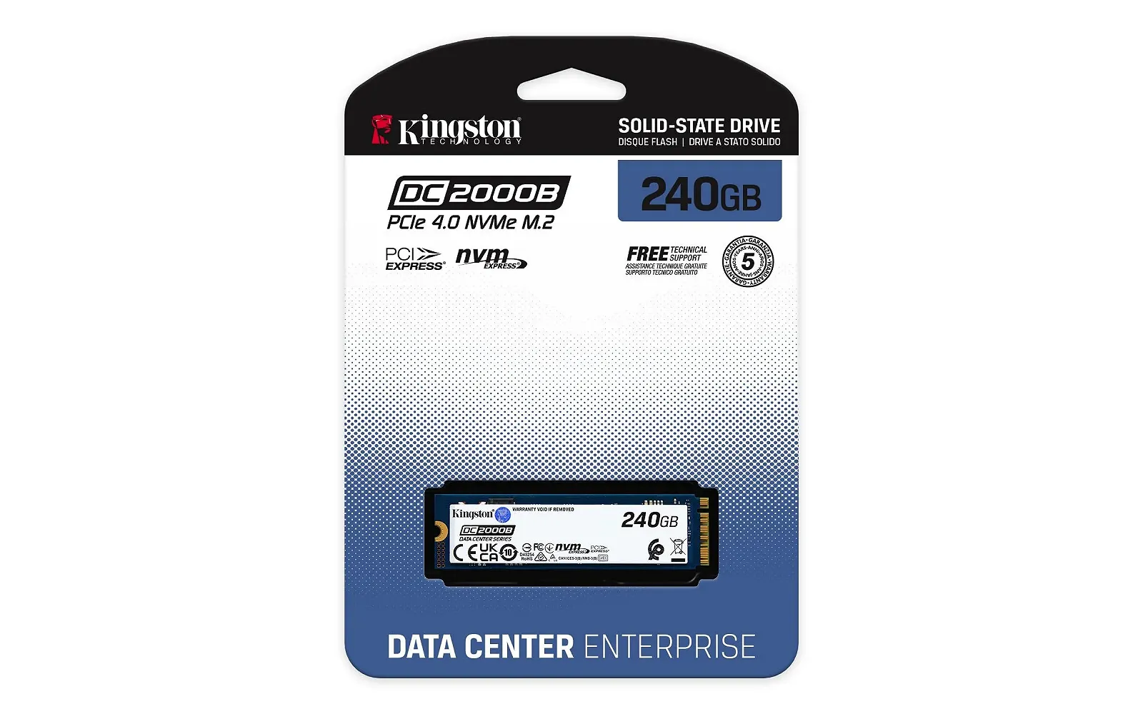 Enterprise SSD Kingston Data Center DC2000B SEDC2000BM8/240G PCIe 4.0 NVMe M.2 2280 240 ГБ Heatsink, фото №4 Enterprise SSD Kingston Data Center DC2000B SEDC2000BM8/240G PCIe 4.0 NVMe M.2 2280 240 ГБ Heatsink, фото №4