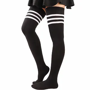 Високі шкарпетки DRESHOW Жіночі екстра довгі шкарпетки вище коліна, смугасті, повсякденні synthetic.ua - Фото 1
