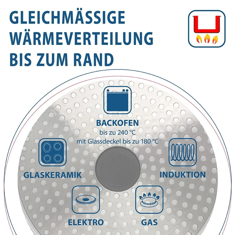 Каструля-сотейник ELO 32 cm литий алюміній антипригарна з кришкою Чорна, фото №6