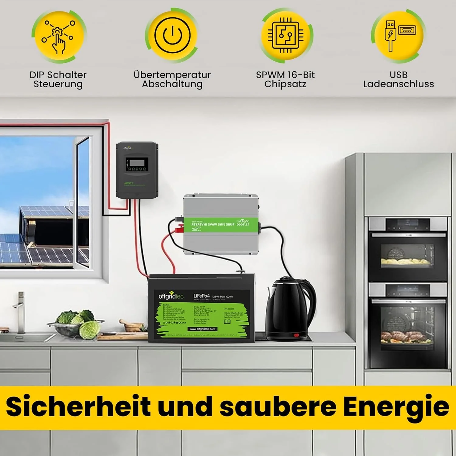 Перетворювач синусної напруги Offgridtec PSI RS485 3200 Вт 24 В 230 В, фото №4