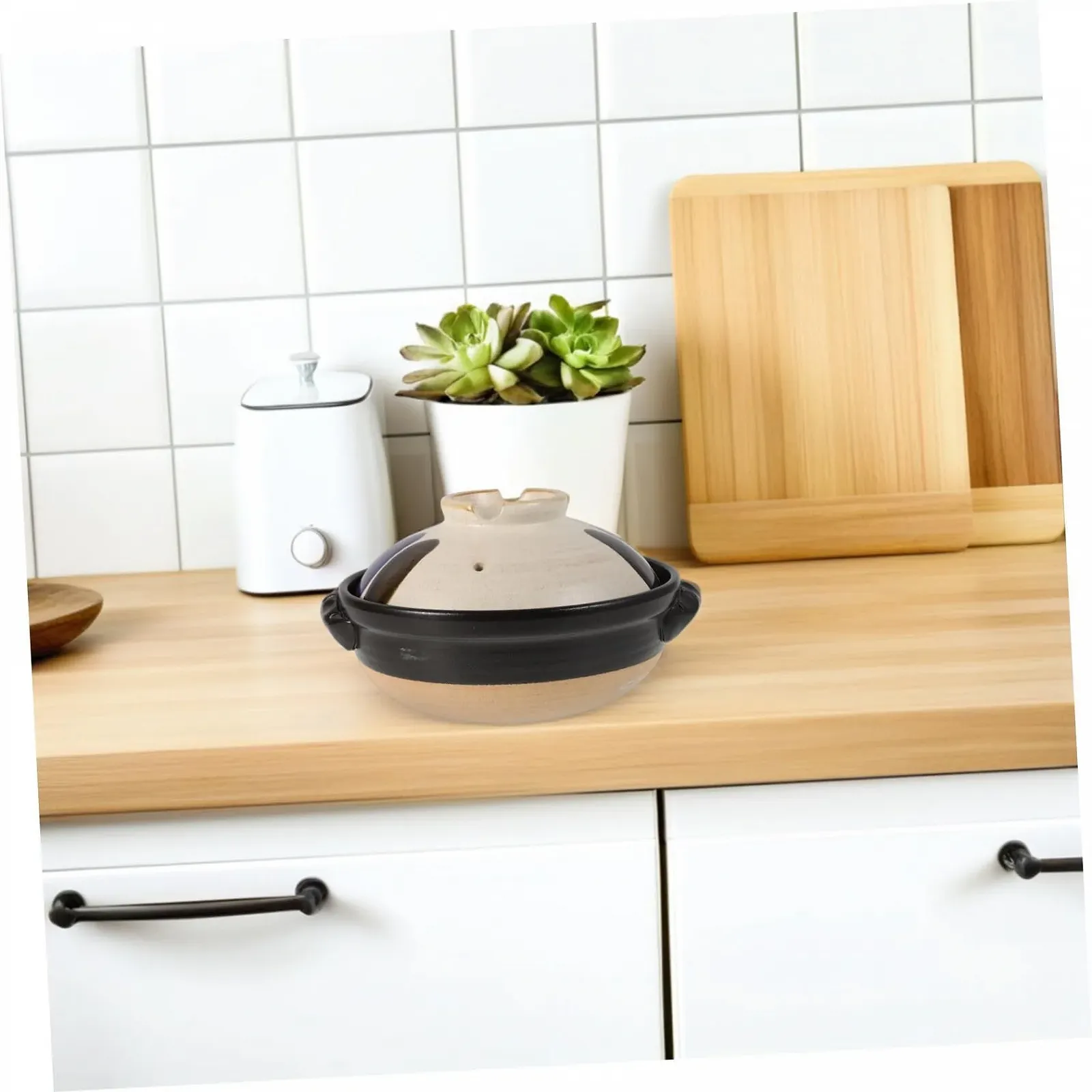 Кастрюля-жаровня IMIKEYA японская керамическая с крышкой термостойкая узкая, фото №4