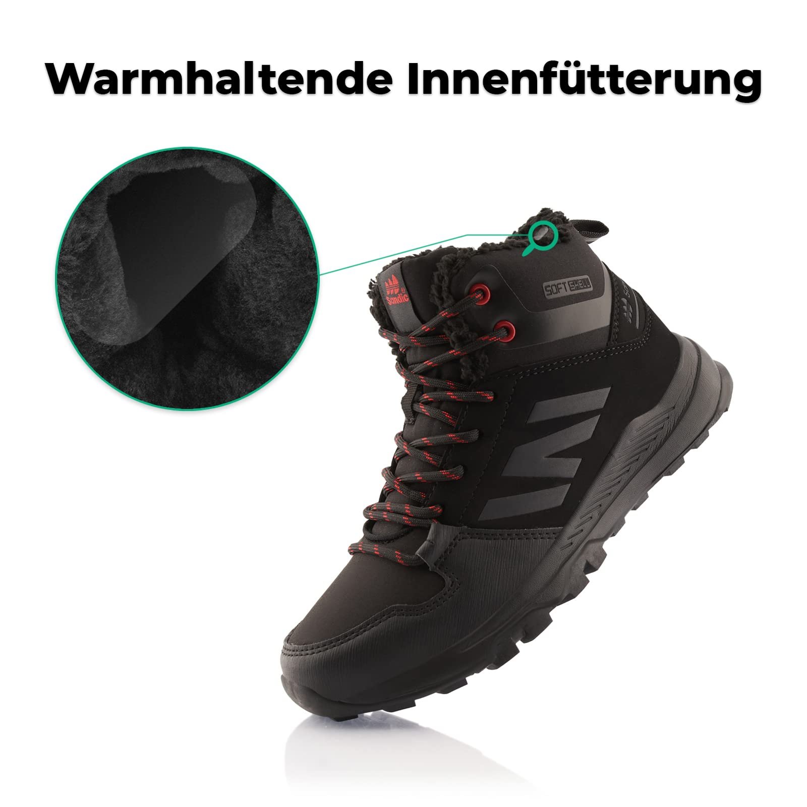 Ботинки Fusskleidung® для хайкинга, утепленные, зимние, софтшелл, фото №3