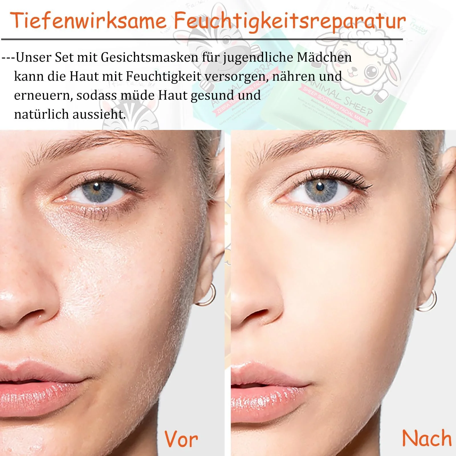 Тканевая маска для лица Soleneva с ниацинамидом, 8 штук - набор из 4 типов масок для лица для женщин, набор листовых масок для ухода за кожей для девочек-подростков, маска с гиалуроновой кислотой, подходит для всех типов кожи, фото №7