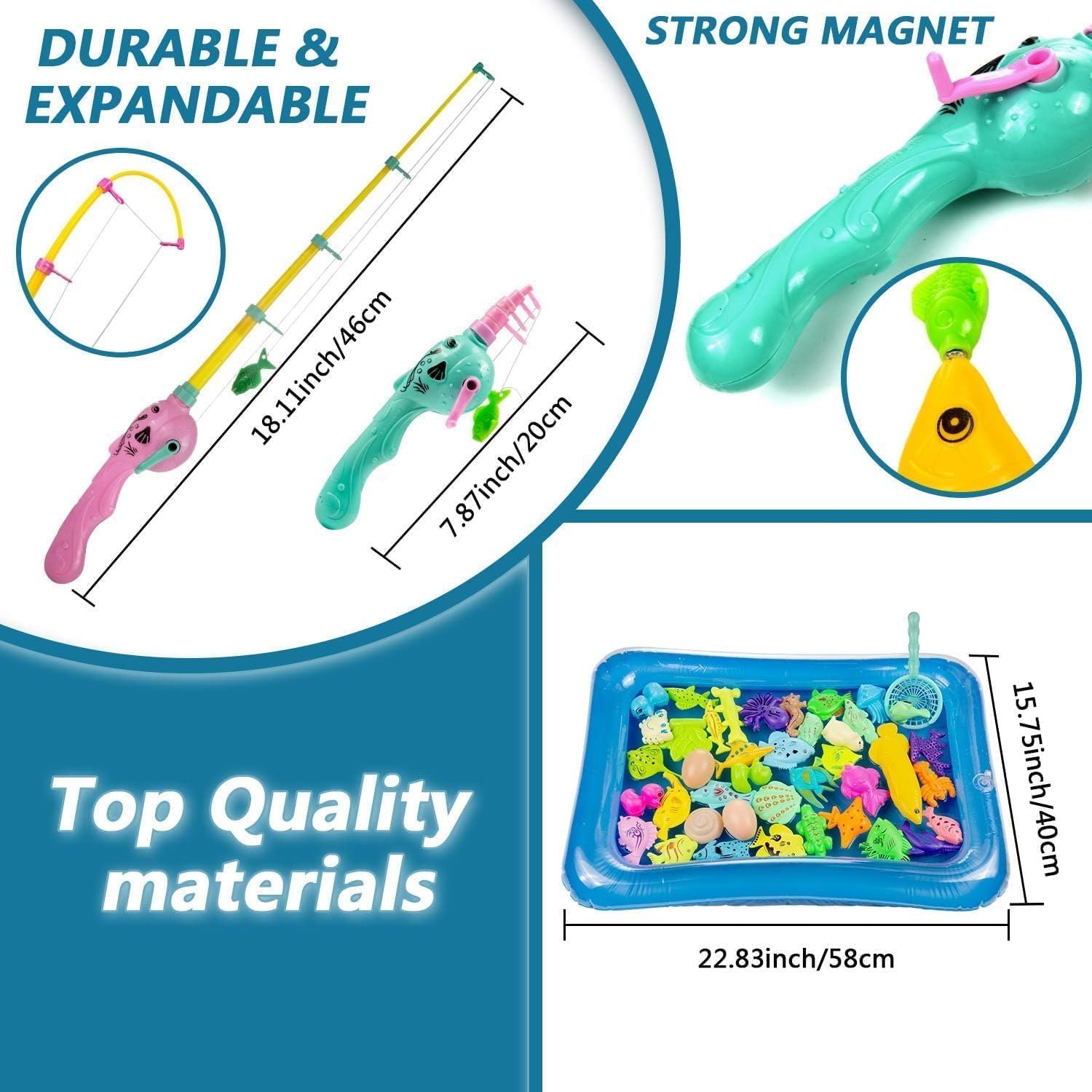 Іграшка для риболовлі 45 штук Магнітна, фото №3