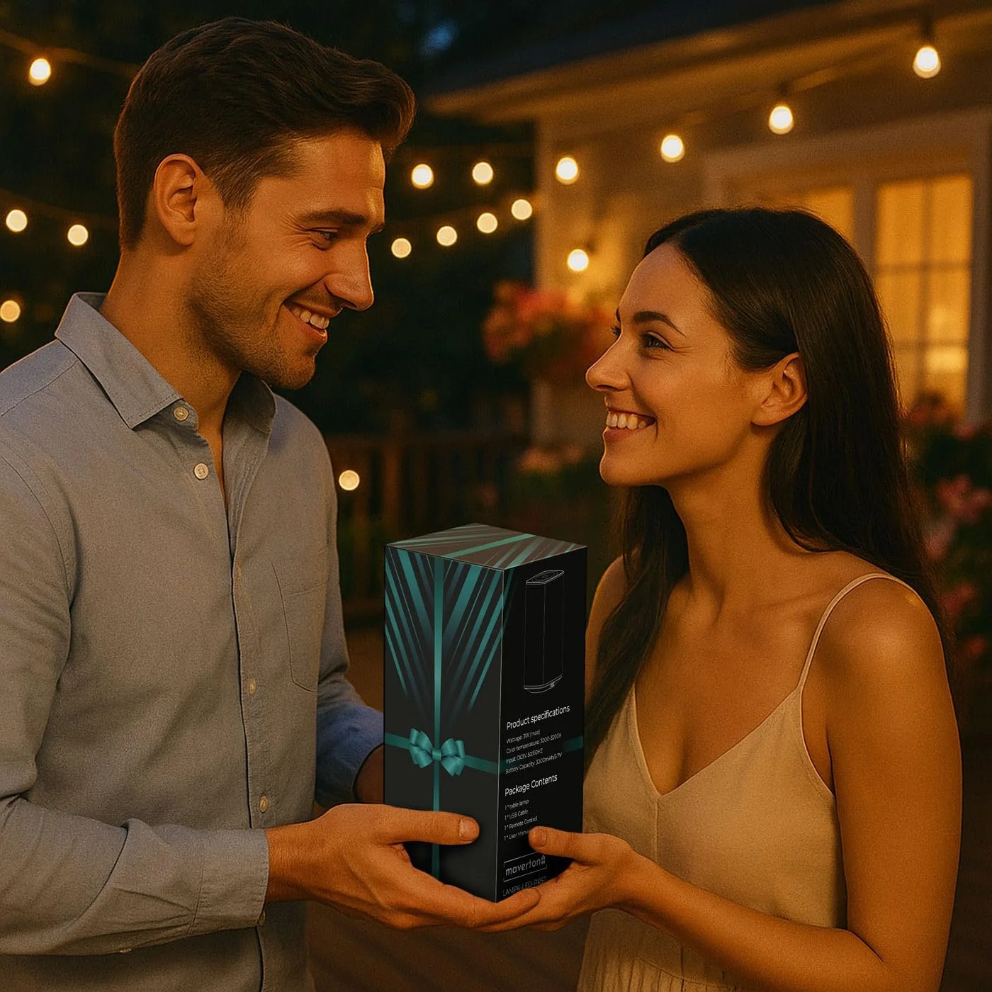 Настільна лампа Maverton сенсорна з пультом дистанційного керування нічник з принтом LED бездротова, фото №8