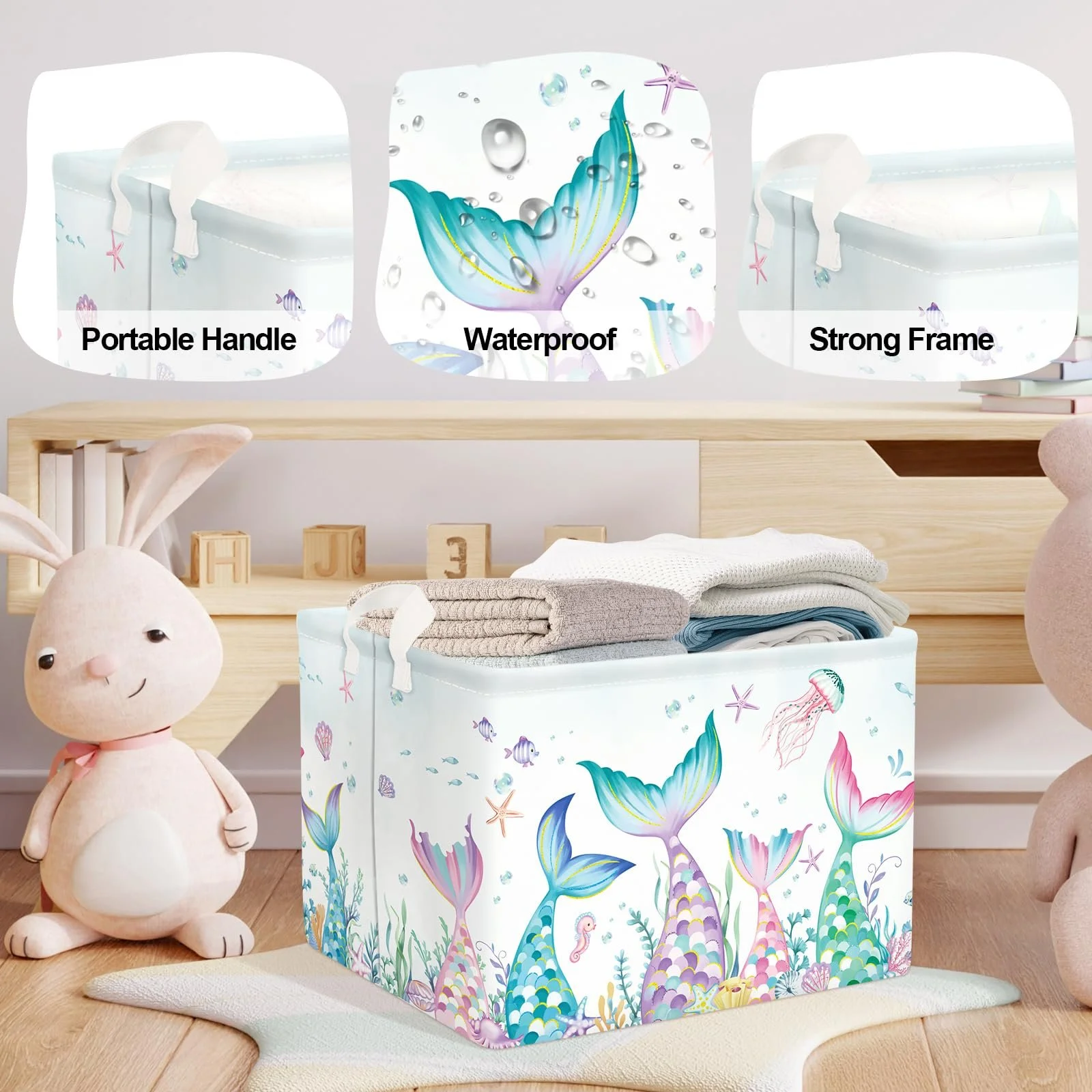 Корзина для игрушек Детская HUUMONSS Хвост Русалки для девочек Большая, фото №4 Корзина для игрушек Детская HUUMONSS Хвост Русалки для девочек Большая, фото №4