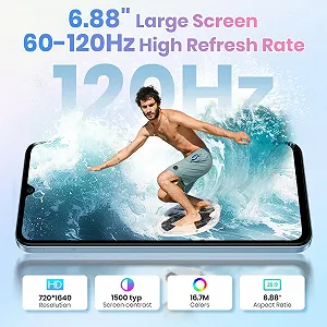 Смартфон FOSSiBOT S5 6.88" 120Hz 16GB RAM 128GB ROM 6000 мАч Синий synthetic.ua - Фото 1