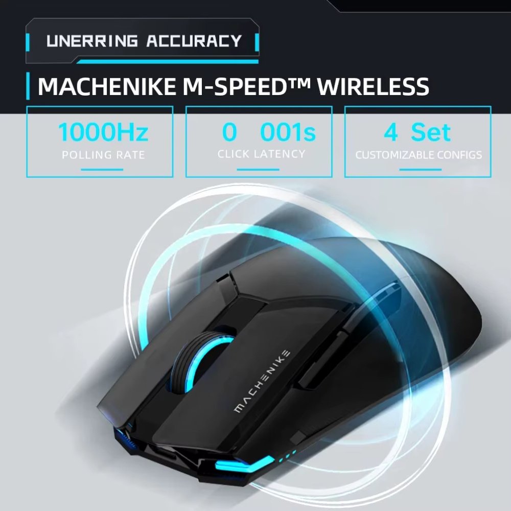 Комп'ютерна миша Machenike M7PRO MAX White PAW3395 26000DPI 1000Hz Wired/2.4G, фото №8