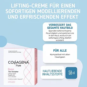 Денний крем COLLAGENA Pure Lifting Cream Firming Wrinkle & Collagen з Glycolift Anti Ageing для шиї та декольте 50 мл synthetic.ua - Фото 1