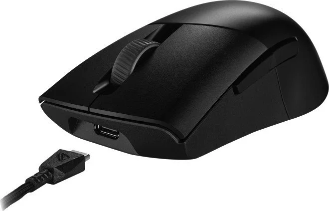 Ігрова бездротова миша ASUS ROG Keris Wireless / Bluetooth / Радіоканал / USB / ROG Sensor / 16000 DPI / 7 кнопок / RGB підсвітка / Чорна, фото №4